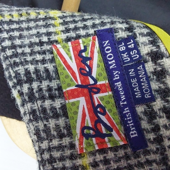 Boden Vintage British Tweed Plaid 100% Wool Dress Houndstooth Preppy  Sz.4 - Picture 6 of 8